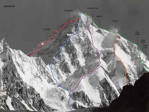 
K2 First Ascent South-Southwest Ridge Route 1986 - Route 3 - World Mountaineering book
